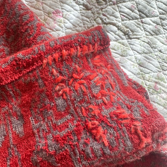 Free People cozy crop boho sweater with generous full-size hood. - Picture 9 of 12